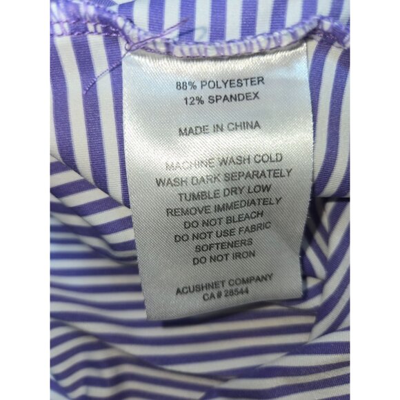 FootJoy FJ Mens Striped Purple-White Golf Apparel Polo Large - Picture 6 of 7